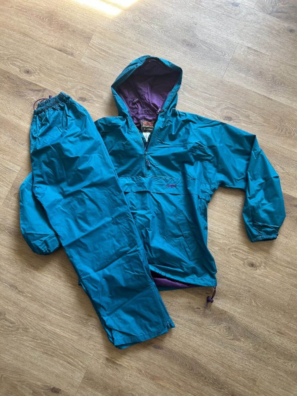 Vintage Stearns Dry Wear 2 Piece Rain Suit Mens M Waterproof Jacket Pants